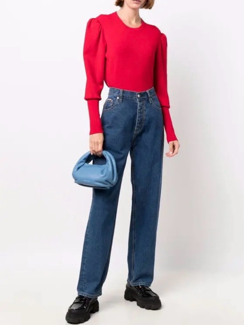ba&sh Red Sady puff-sleeve Sweater L - Picture 3 of 14
